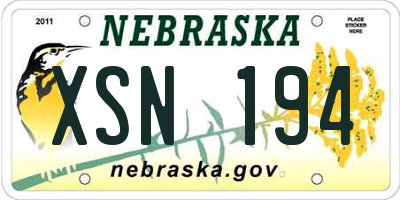 NE license plate XSN194