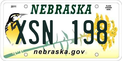 NE license plate XSN198