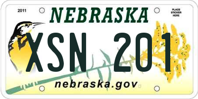 NE license plate XSN201