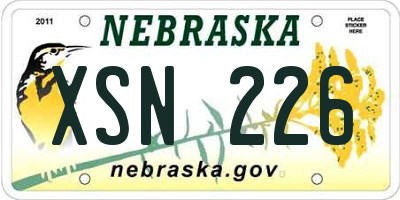 NE license plate XSN226