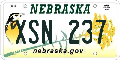 NE license plate XSN237