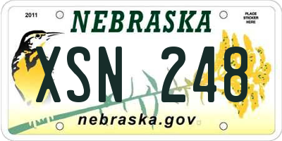 NE license plate XSN248