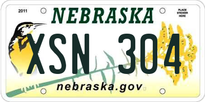 NE license plate XSN304