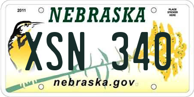 NE license plate XSN340