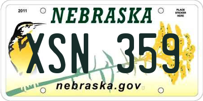 NE license plate XSN359