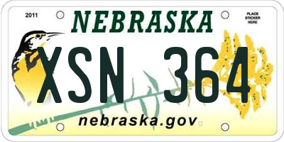 NE license plate XSN364