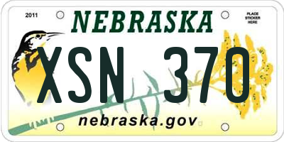 NE license plate XSN370