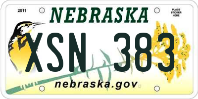 NE license plate XSN383