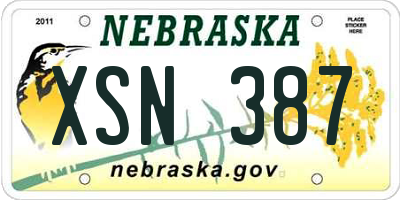 NE license plate XSN387