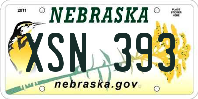 NE license plate XSN393