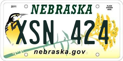 NE license plate XSN424