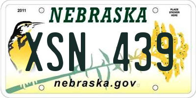 NE license plate XSN439