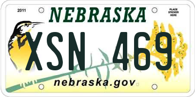 NE license plate XSN469