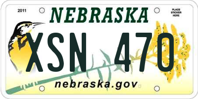 NE license plate XSN470