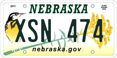 NE license plate XSN474