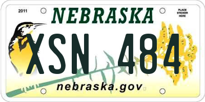 NE license plate XSN484