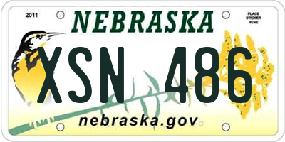 NE license plate XSN486