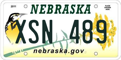 NE license plate XSN489