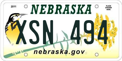 NE license plate XSN494