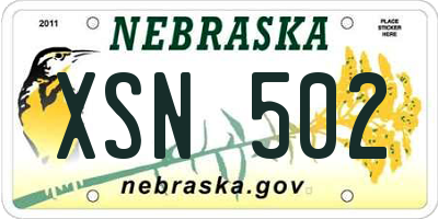 NE license plate XSN502