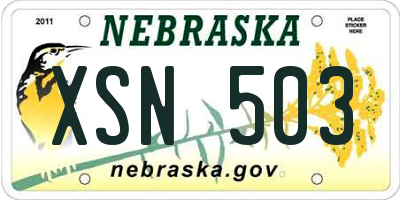 NE license plate XSN503