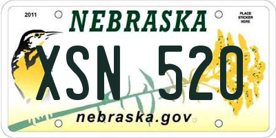 NE license plate XSN520
