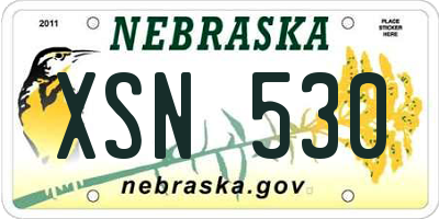 NE license plate XSN530