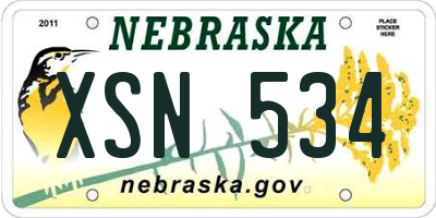NE license plate XSN534