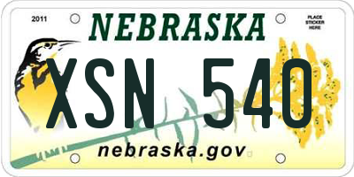 NE license plate XSN540