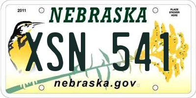 NE license plate XSN541