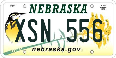 NE license plate XSN556