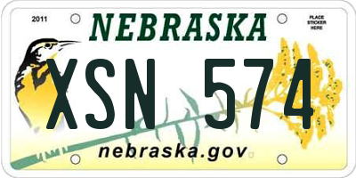 NE license plate XSN574