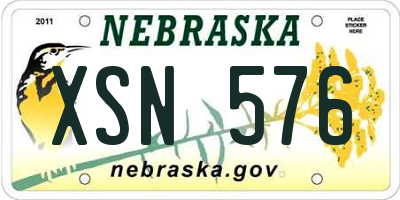 NE license plate XSN576
