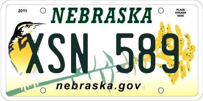 NE license plate XSN589