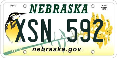 NE license plate XSN592