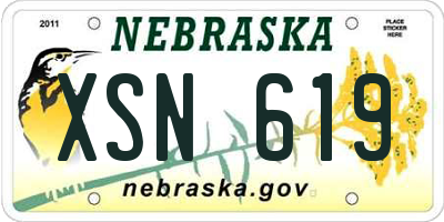 NE license plate XSN619