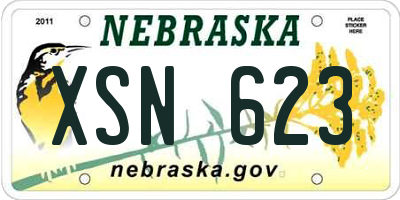 NE license plate XSN623