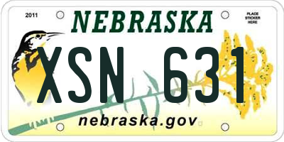 NE license plate XSN631