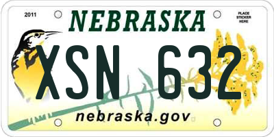NE license plate XSN632