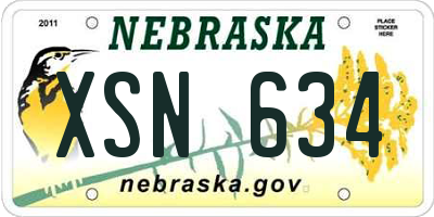 NE license plate XSN634