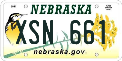 NE license plate XSN661