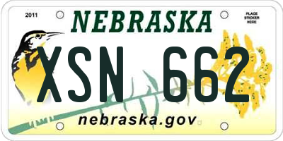 NE license plate XSN662