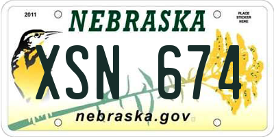 NE license plate XSN674