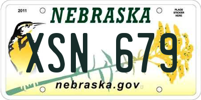 NE license plate XSN679