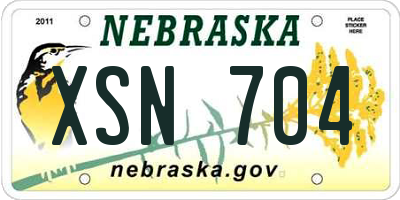 NE license plate XSN704
