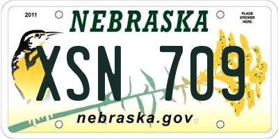 NE license plate XSN709
