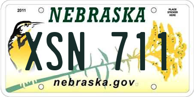 NE license plate XSN711