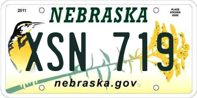 NE license plate XSN719