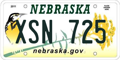 NE license plate XSN725