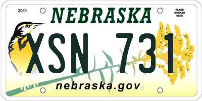NE license plate XSN731